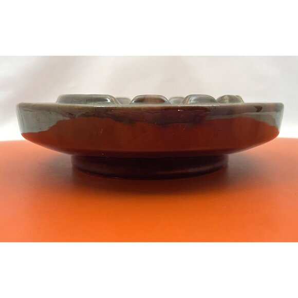 Vintage 60s ashtray, Beauceware ceramic Canadian pottery, faux marble glaze - Picture 2 of 7